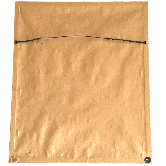 Vtg MCM Adelaide Hiebel Print "Cop on the Corner" with Gold Frame & Orange Mat - Picture 13 of 13